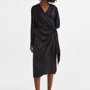 H&M Satin Wrap Front Dress